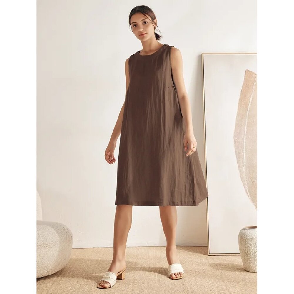 Lintico Brown A-Line Women's Dress M